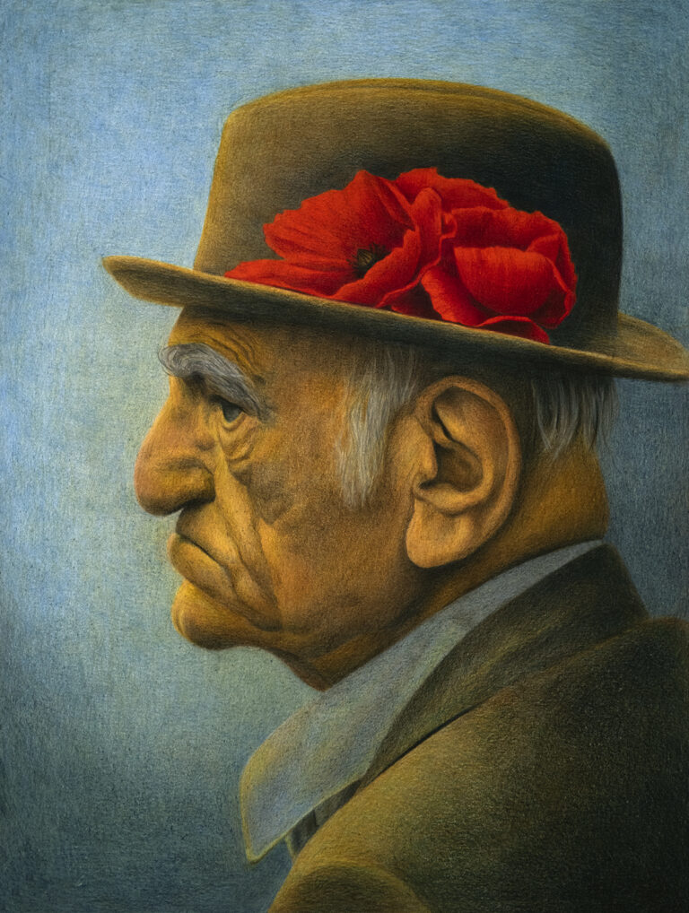 OLD MAN WITH POPPIES